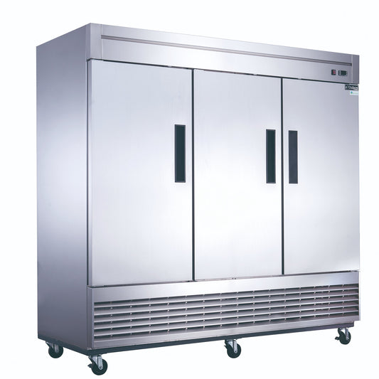 Advance Kitchen Pros - D83F, Commercial 82-5/8" 3 Solid Door Reach-In Freezer