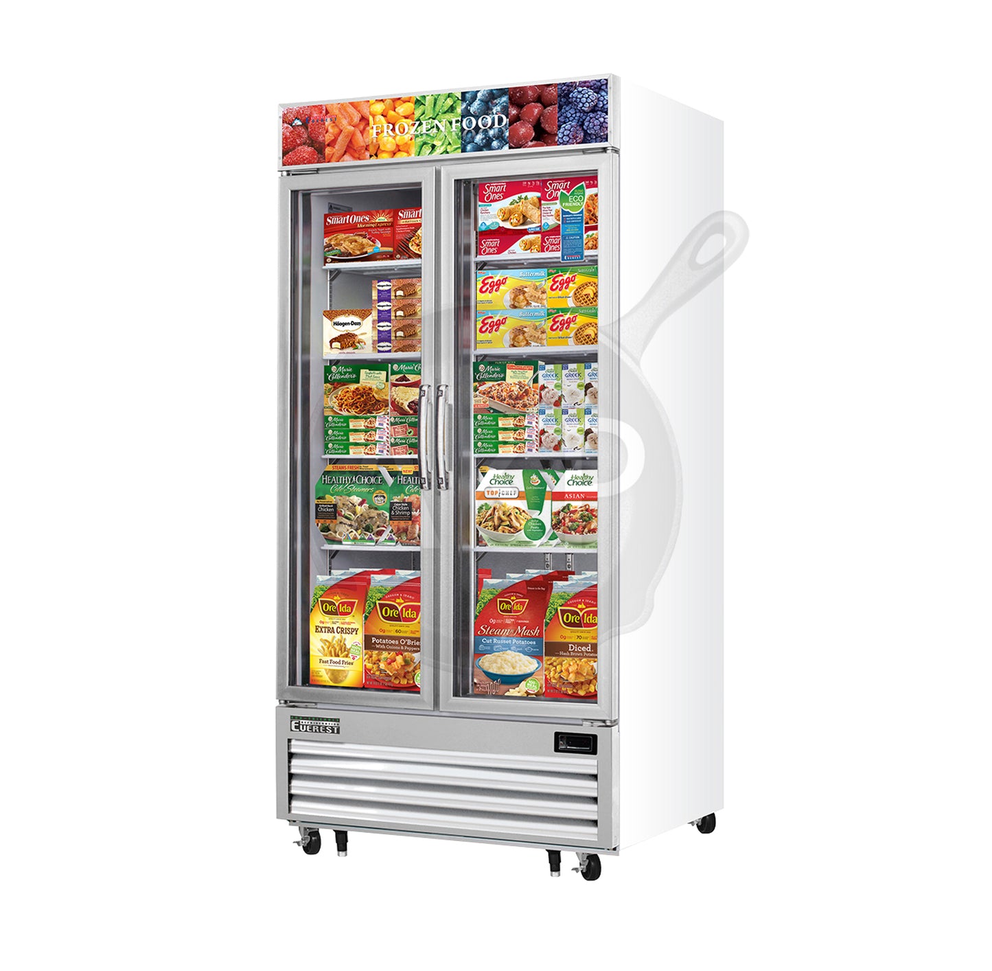 Everest - EMGF36, Commercial 41" 2 Glass Door Merchandiser Freezer 36 Cu.ft.