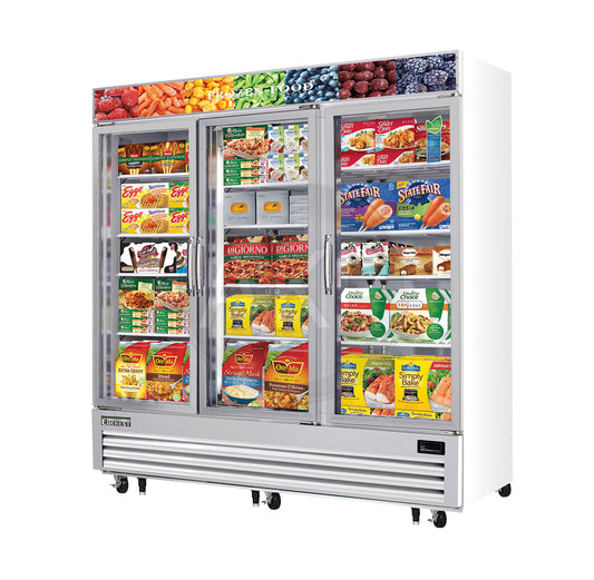 Everest - EMGF69, Commercial 74" 3 Glass Door Merchandiser Freezer 69 Cu.ft.