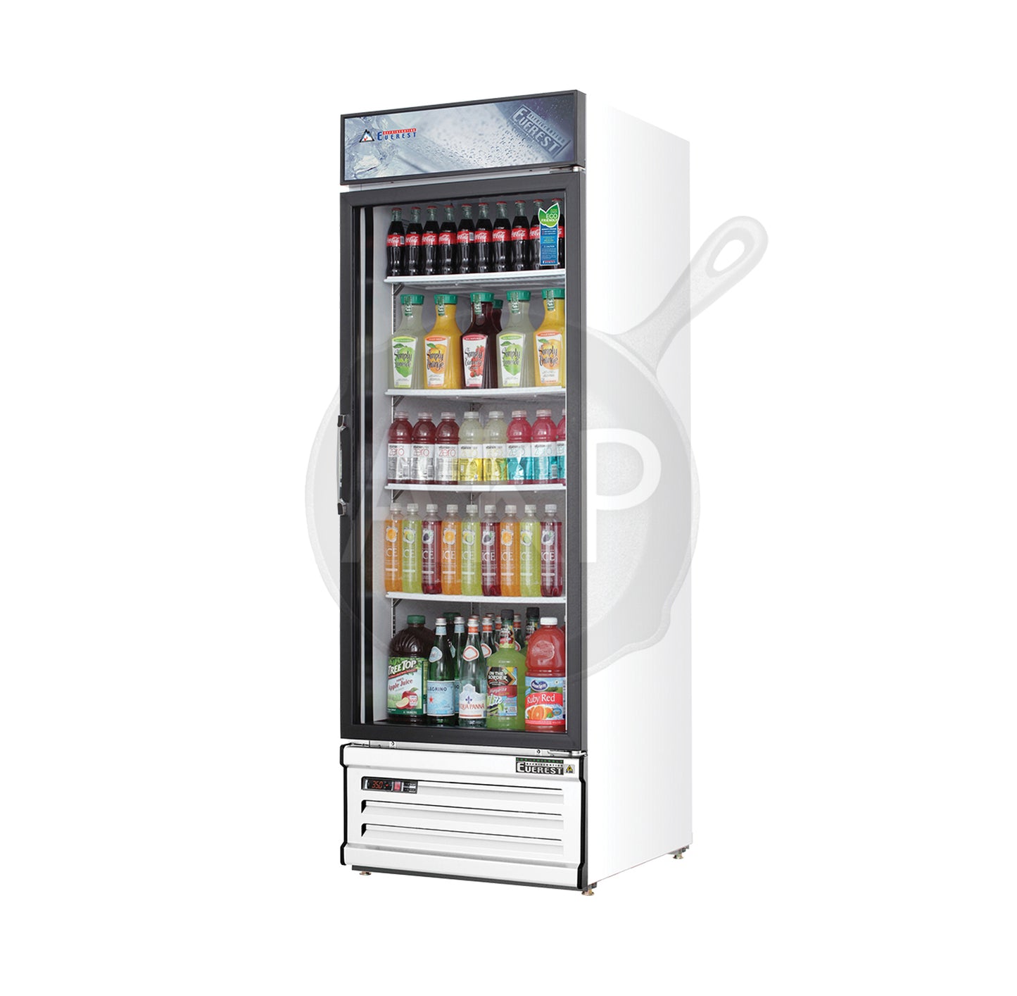 Everest - EMGR10, Commercial 24" 1 Swing Glass Door Merchandising Refrigerator 10 Cu. Ft.