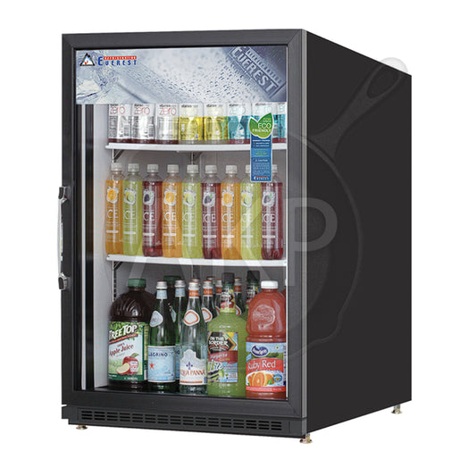 Everest - EMGR5B, Commercial 25" 1 Swing Glass Door Merchandiser Refrigerator 5 Cu. Ft.