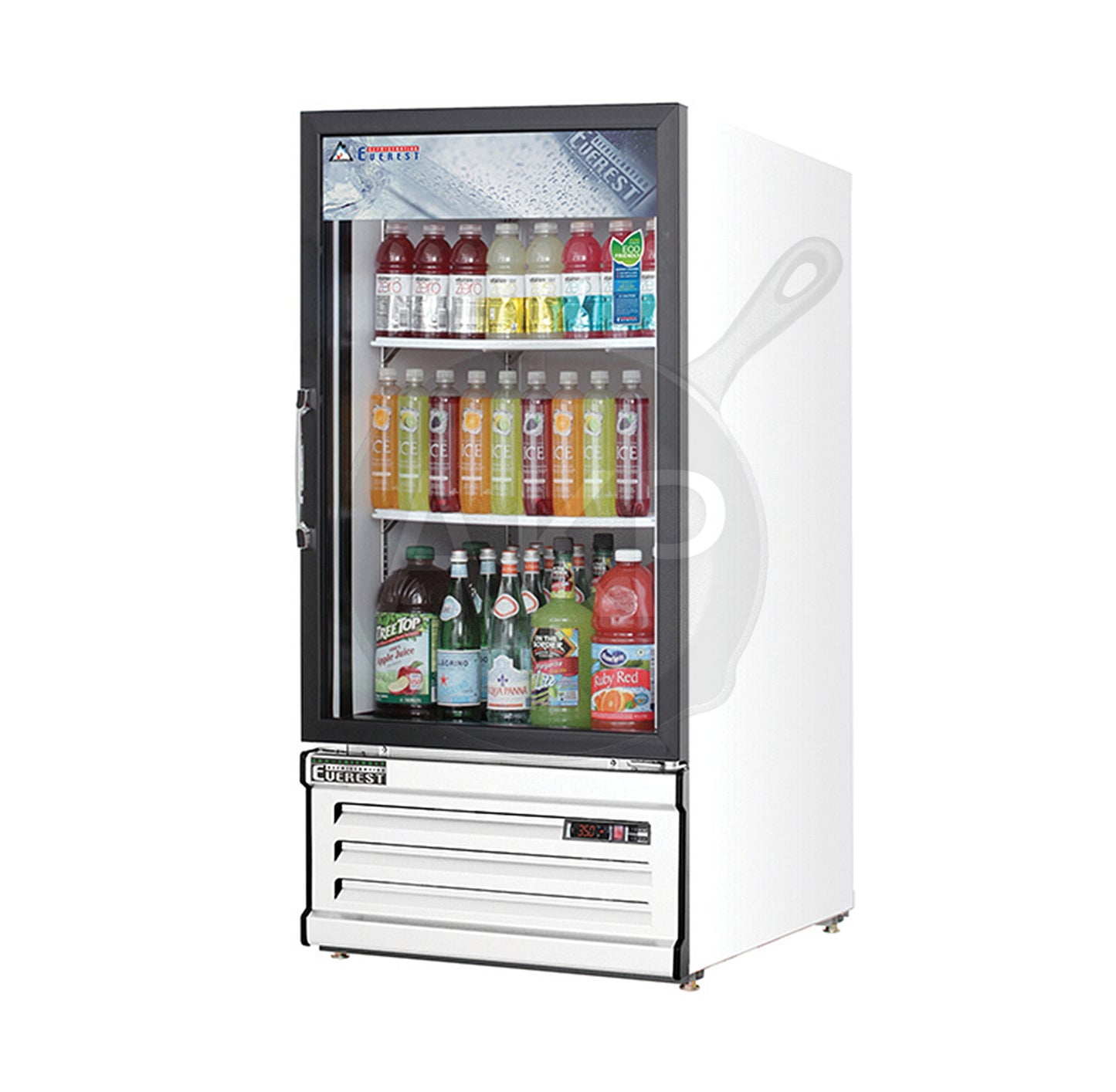 Everest - EMGR8, Commercial 24" 1 Swing Glass Door Merchandiser Refrigerator 8 Cu. Ft.