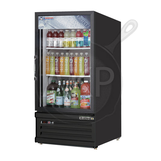 Everest - EMGR8B, Commercial 24" 1 Swing Glass Door Merchandiser Refrigerator 8 Cu. Ft.