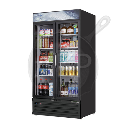 Everest - EMSGR33B, Commercial 39" 2 Swing Glass Door Merchandiser Refrigerator 36 Cu.FT.