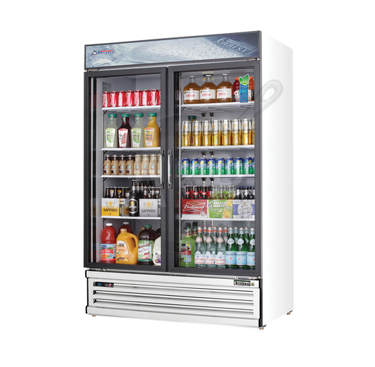 Everest - EMSGR48, 53" 2 Swing Glass Door Merchandiser Refrigerator 50 Cu.Ft.