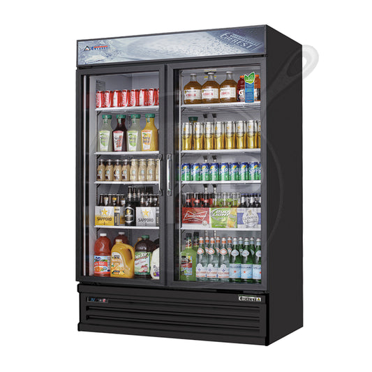 Everest - EMSGR48B, 53" 2 Swing Glass Door Merchandiser Refrigerator 50 Cu.Ft.