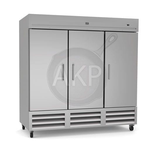Kelvinator Commercial 738243, 3 Door Reach-In Refrigerator 72 cu.ft Stainless Steel (R290)