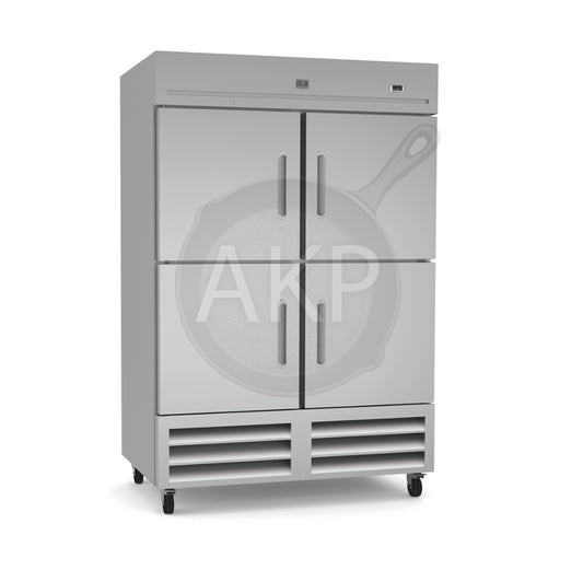 Kelvinator Commercial 738282, 4 Half Door Reach-In Refrigerator 49 cu.ft Stainless Steel (R290)