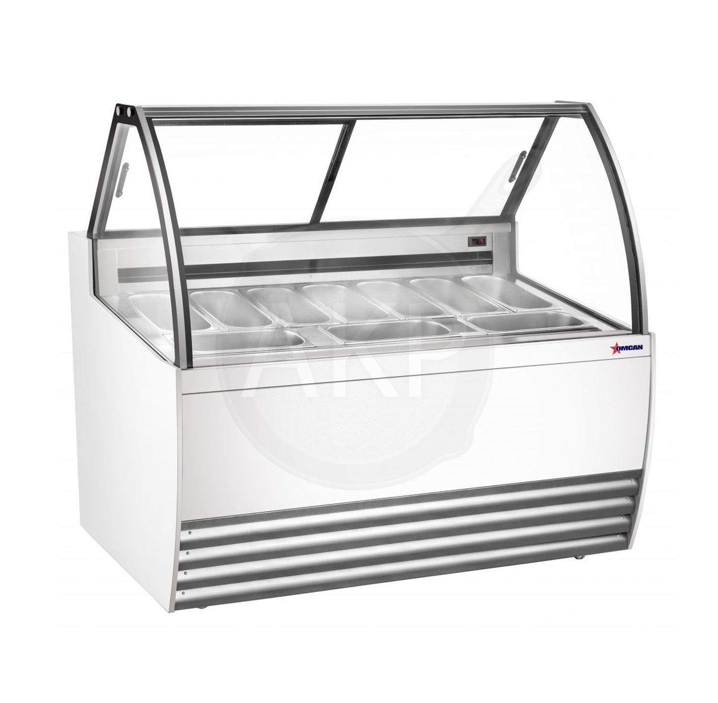 Omcan FR-CN-00010W, 55″ Gelato Display Showcase (White Exterior) with 10 Pans