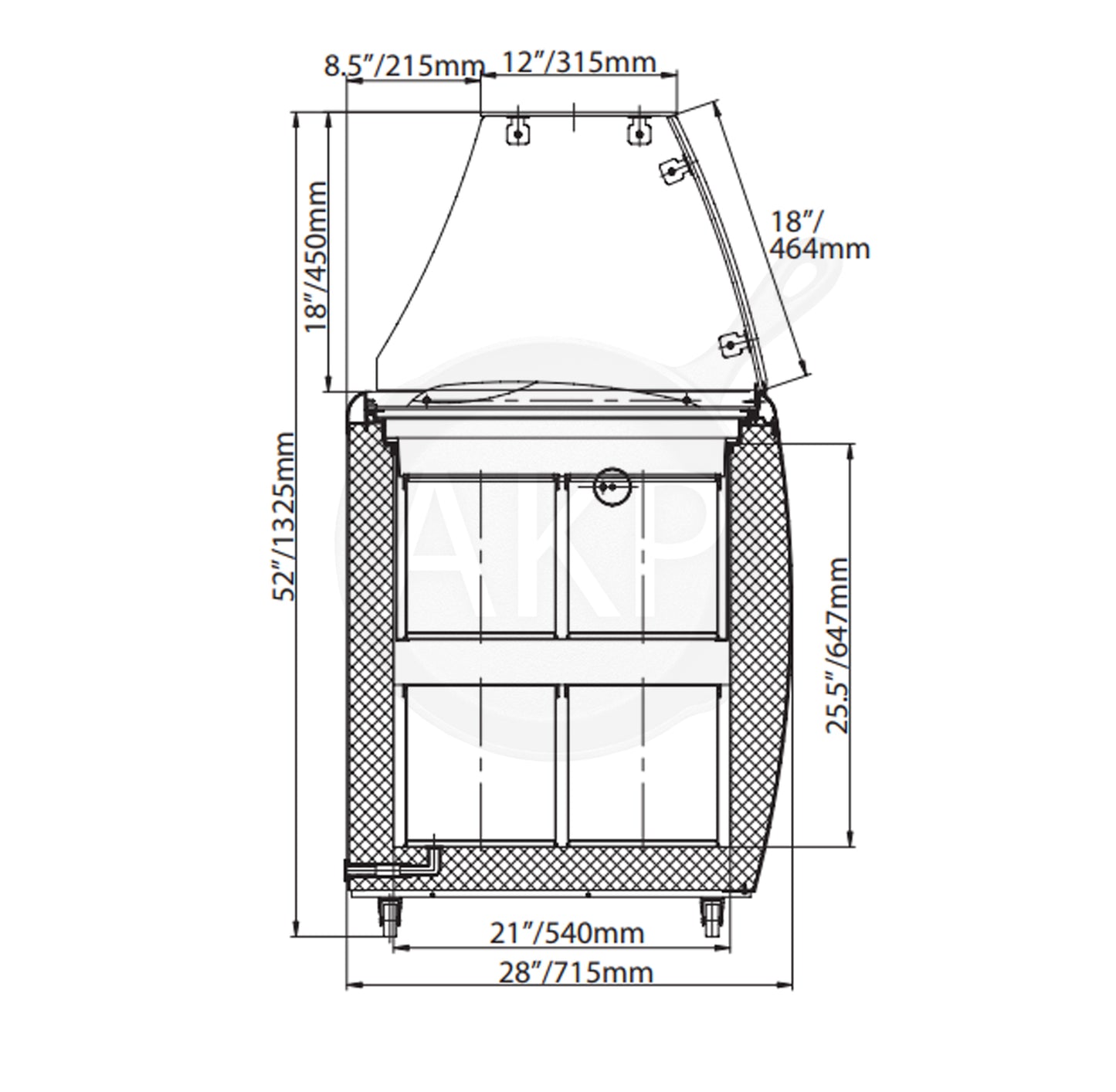 Omcan FR-CN-0160-S, 26" Ice Cream Dipping Freezer with Flat Sneeze Guard