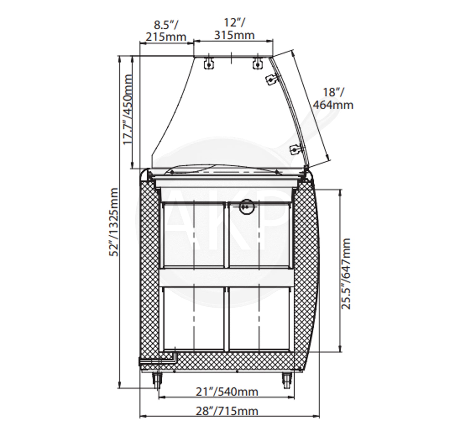 Omcan FR-CN-0360-S, 50" Ice Cream Dipping Freezer with Flat Sneeze Guard