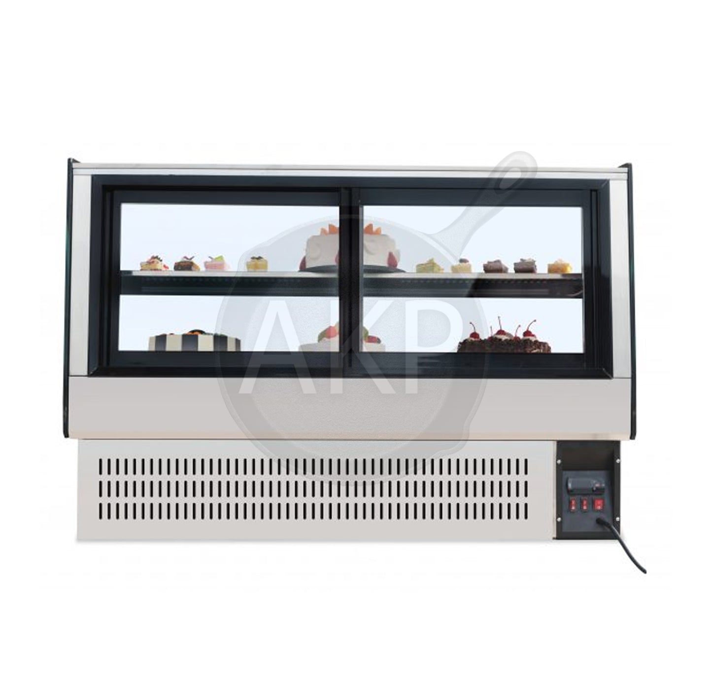 Omcan RS-CN-0173-A, 47" Countertop / Drop In Curved Glass Refrigerated Display with 173 L capacity