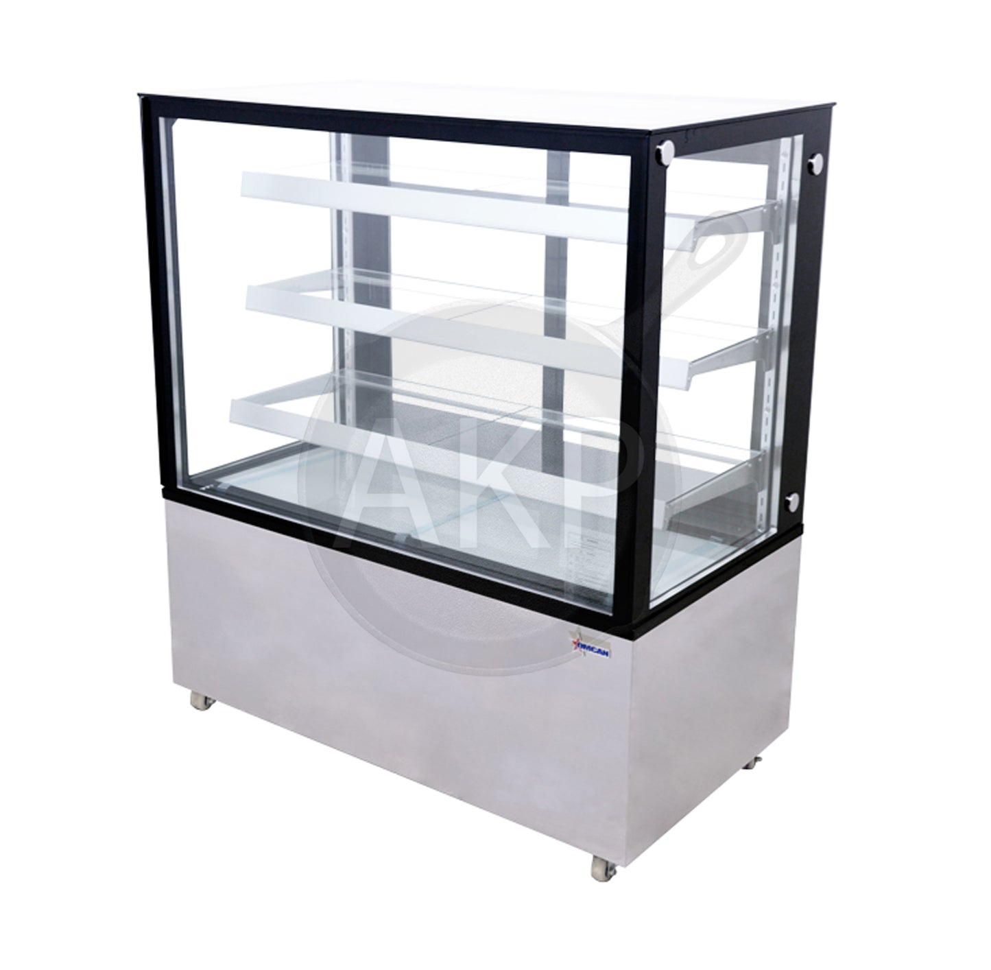 Omcan RS-CN-0371-S, 48" Square Glass Floor Refrigerated Display Case