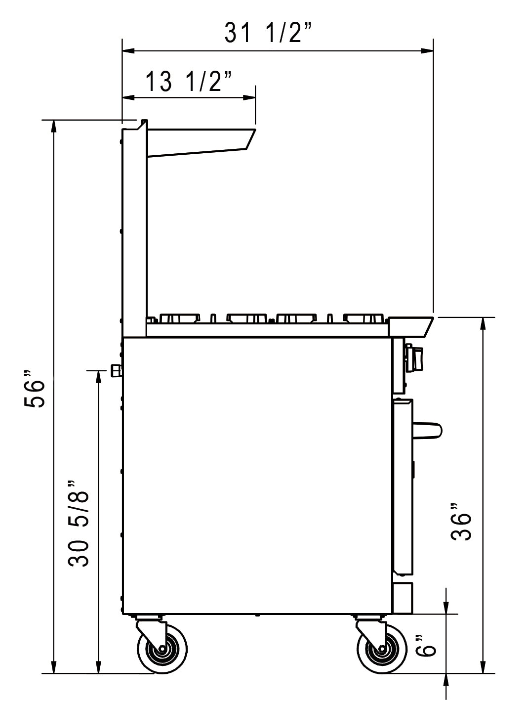 Dukers - DCR24-4B, Commercial 24" Oven Range Four Open Burners Natural Gas