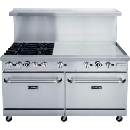 Dukers - DCR60-4B36GM, Commercial 60" Oven Range 4 Burner and 36" Griddle Natural Gas