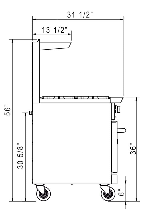 Dukers - DCR60-4B36GM, Commercial 60" Oven Range 4 Burner and 36" Griddle Natural Gas