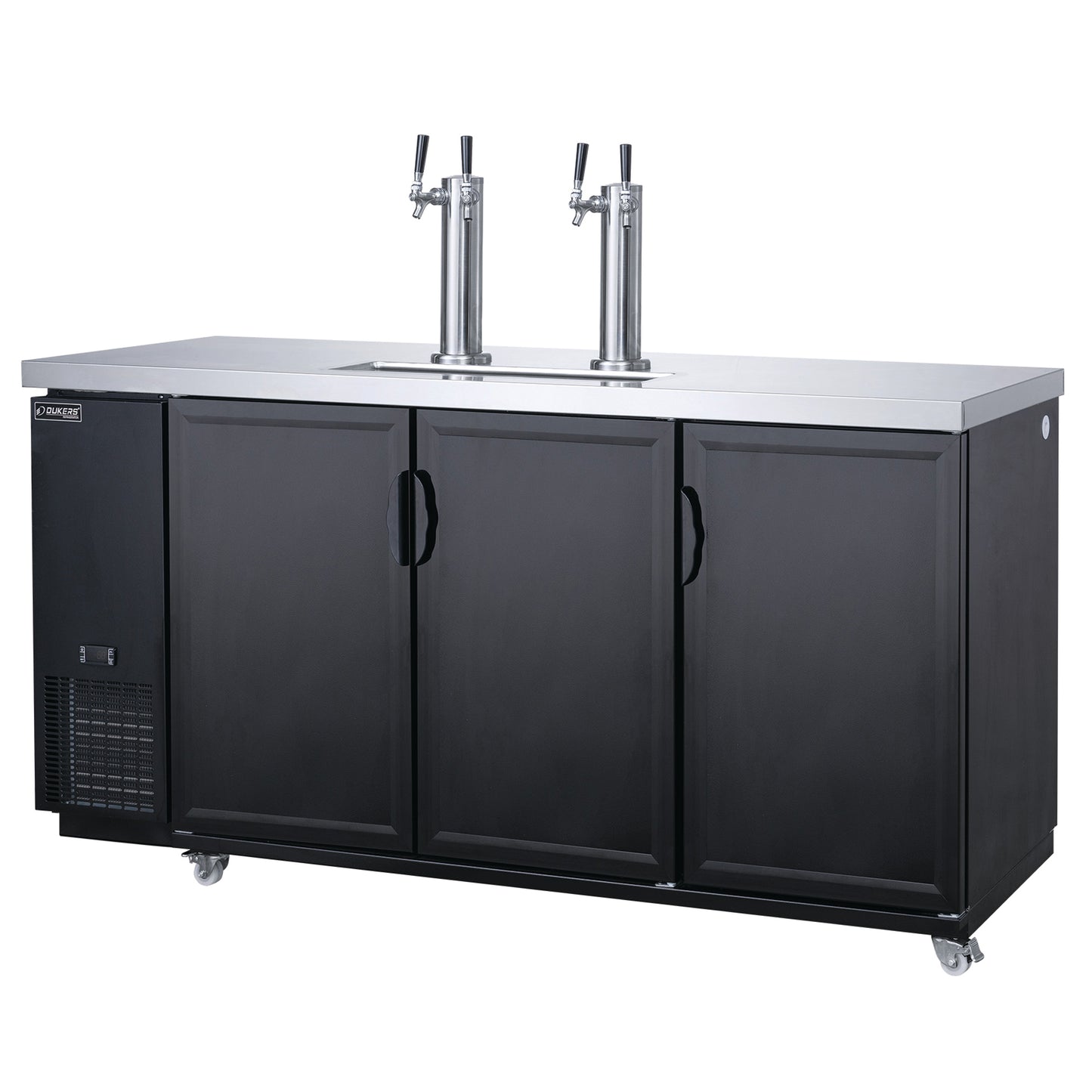 Dukers - DKB72-M3, Commercial 73" Double Tap Kegerator Draft Beer Refrigerator