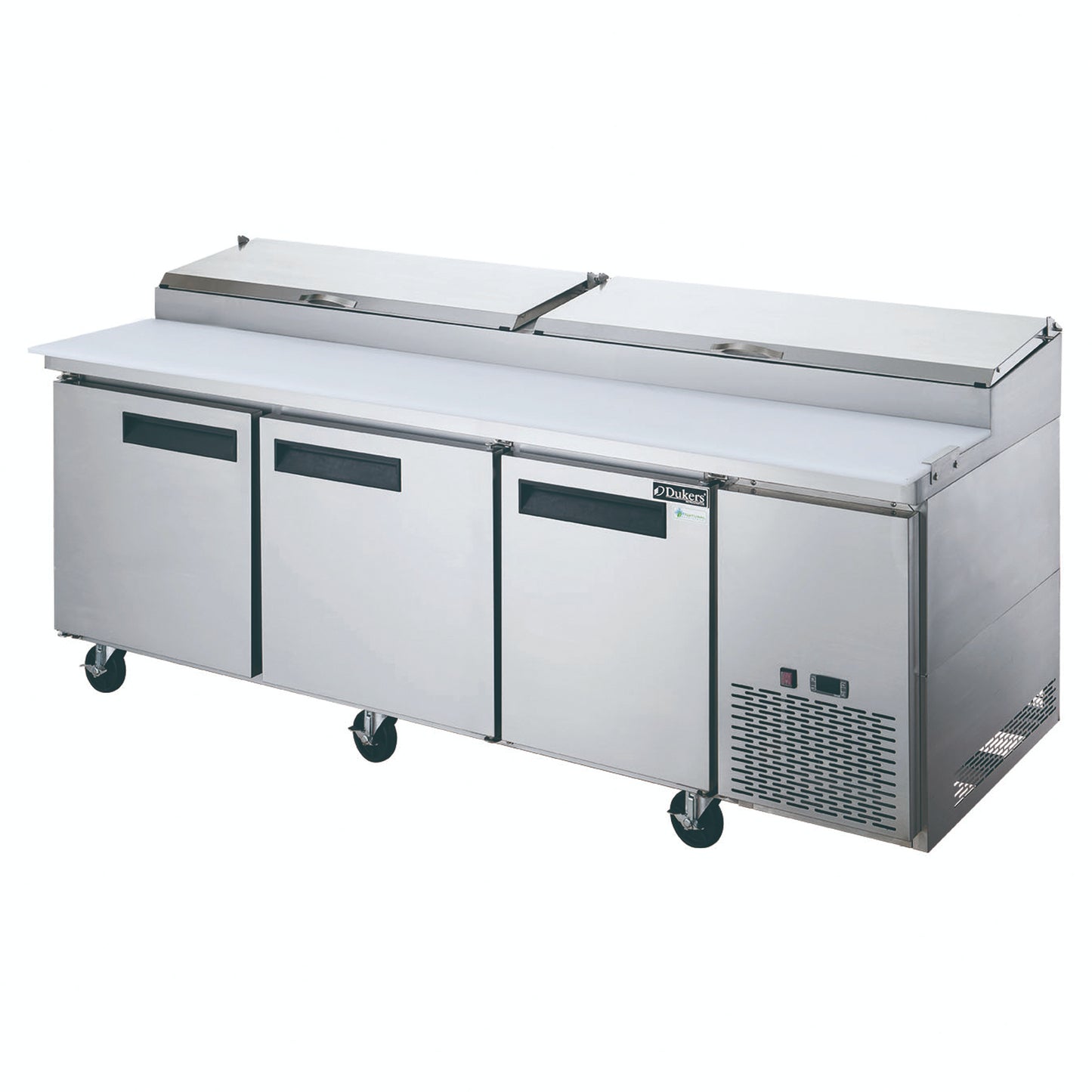Dukers - DPP90-12-S3, Commercial 90" 3 Door Pizza Prep Table Refrigerator