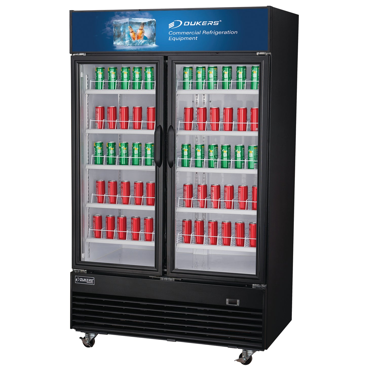 Dukers - DSM-33R, Commercial 39" Glass Swing 2 Door Merchandiser Refrigerator