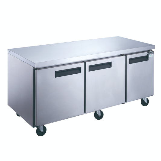 Dukers DUC72F, 72" 3-Door Undercounter Commercial Freezer in Stainless Steel