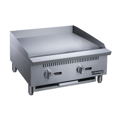 Dukers - DCGMA24, Commercial 24" Griddle with 1" Griddle Polished Plate and 2 Burners Natural Gas / Propane