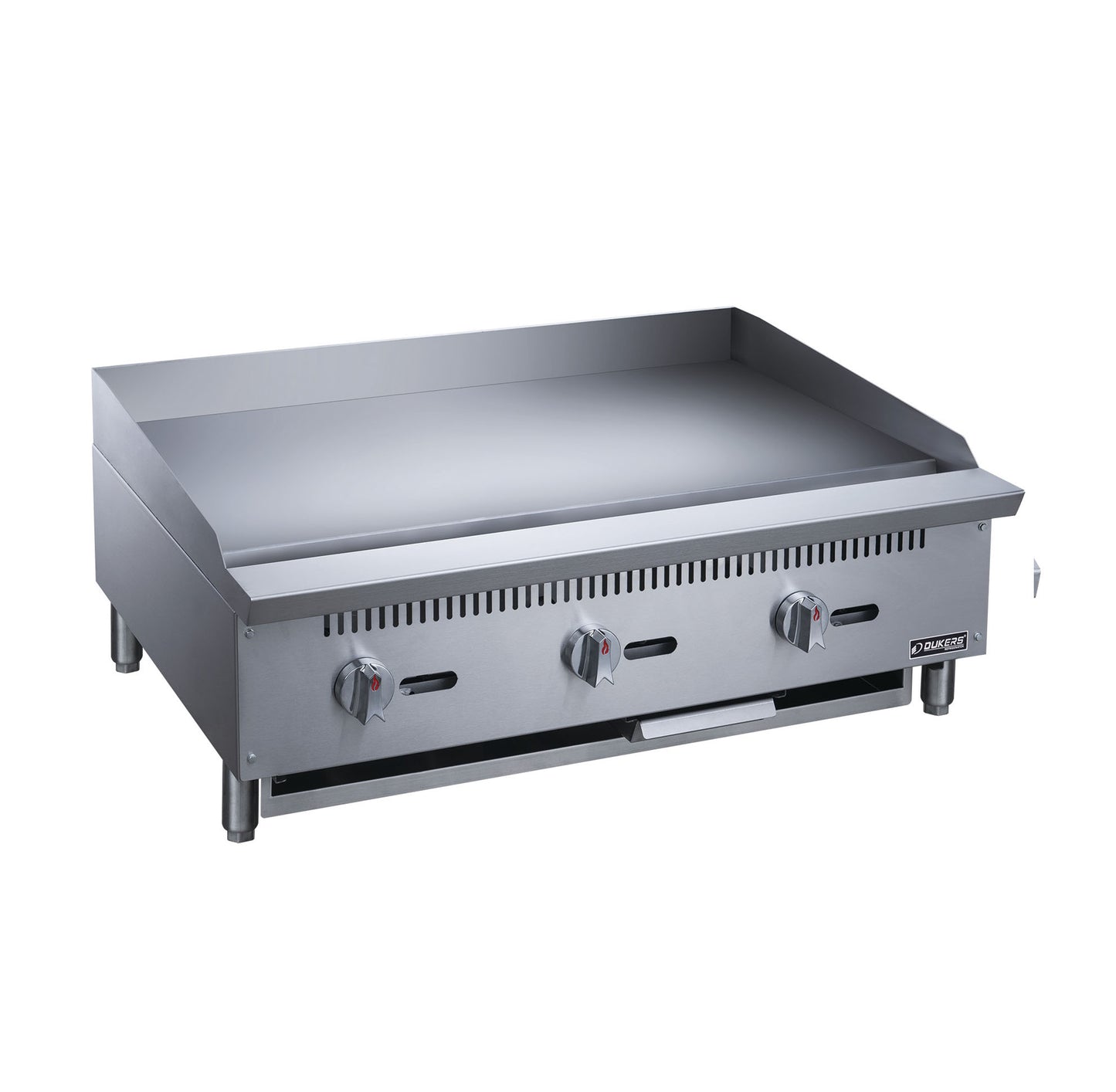 Dukers - DCGM36, Commercial 36" Griddle with 3/4"" Griddle Polished Plate and 3 Burners Natural Gas / Propane