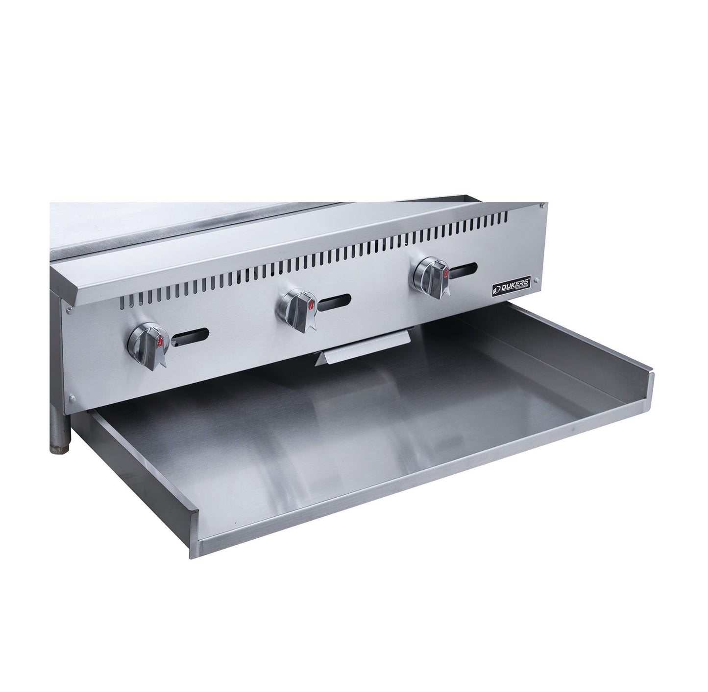 Dukers - DCGM36, Commercial 36" Griddle with 3/4"" Griddle Polished Plate and 3 Burners Natural Gas / Propane