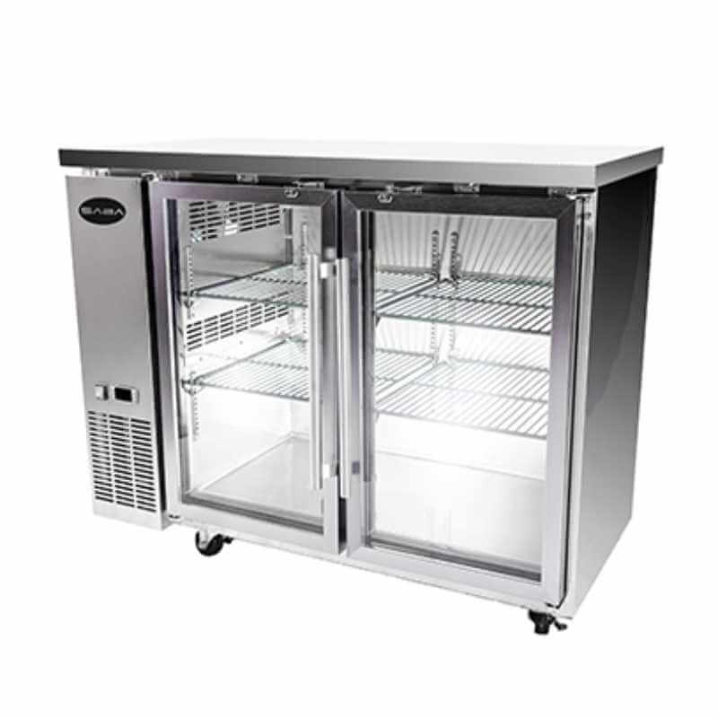 Saba - SBB-24-60GSS, Commercial 60" 2 Glass Door Back Bar Refrigerator