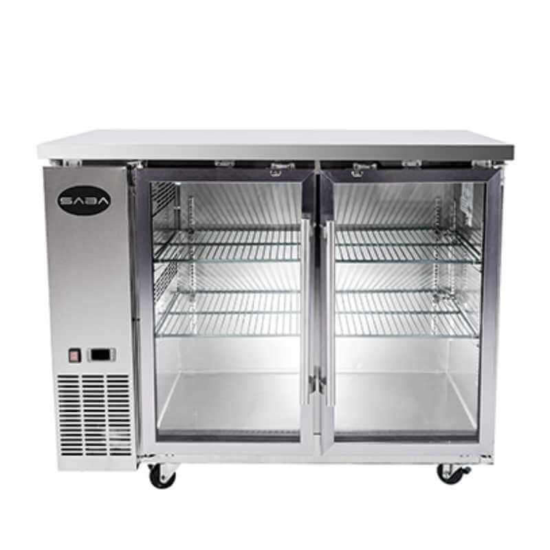 Saba - SBB-24-60GSS, Commercial 60" 2 Glass Door Back Bar Refrigerator