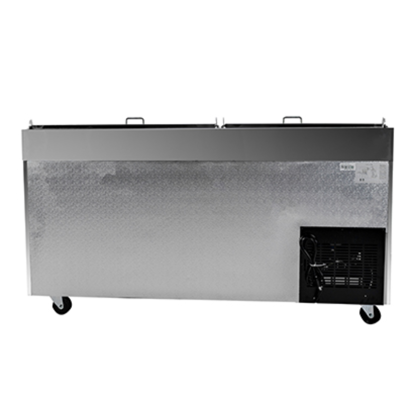 SPP-67-9 - Saba, Commercial 67" 2 Solid Door 9 Pan Pizza Prep Table Refrigerator